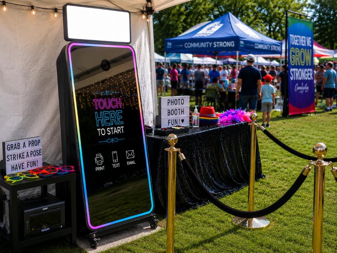 Luxury mirror experience at a fair or community event